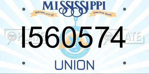 I560574 Mississippi License Plate