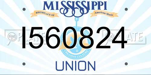 I560824 Mississippi License Plate