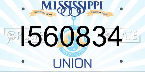 I560834 Mississippi License Plate