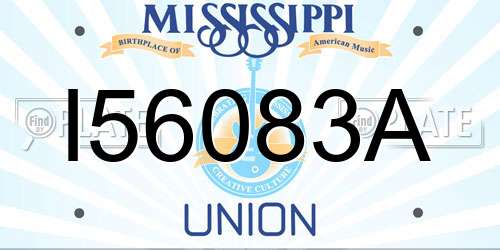 I56083A Mississippi License Plate