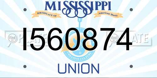 I560874 Mississippi License Plate