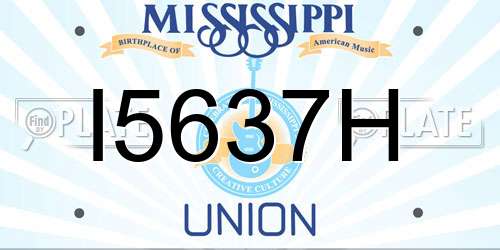 I5637H Mississippi License Plate