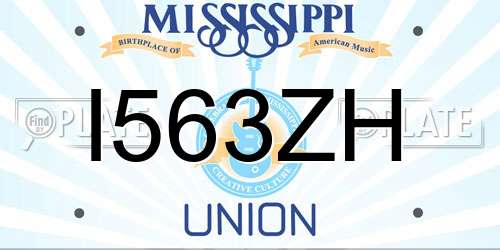 I563ZH Mississippi License Plate