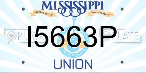 I5663P Mississippi License Plate