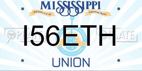 I56ETH Mississippi License Plate