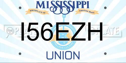 I56EZH Mississippi License Plate
