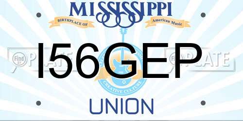 I56GEP Mississippi License Plate