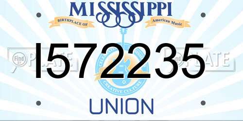 I572235 Mississippi License Plate