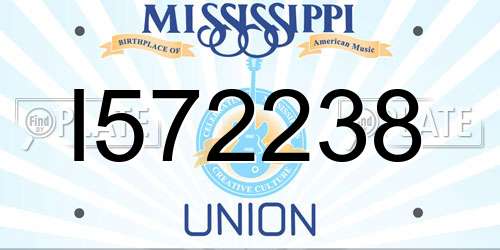 I572238 Mississippi License Plate