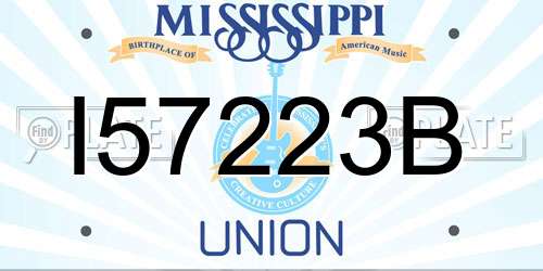 I57223B Mississippi License Plate