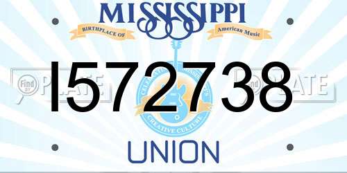 I572738 Mississippi License Plate