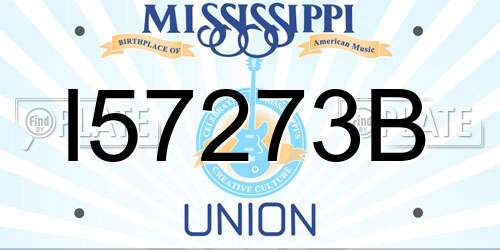 I57273B Mississippi License Plate
