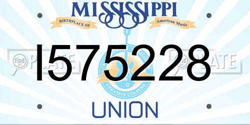 I575228 Mississippi License Plate