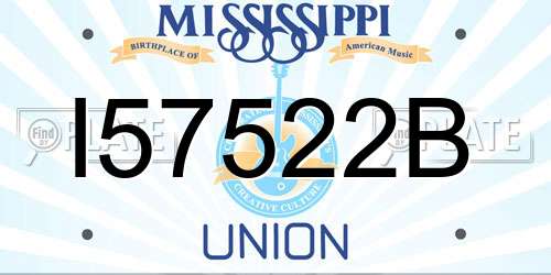 I57522B Mississippi License Plate