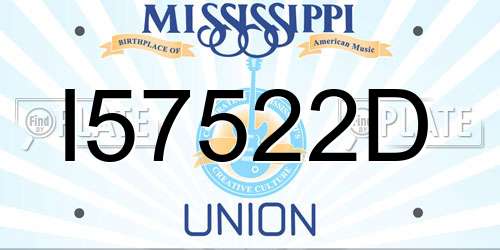 I57522D Mississippi License Plate