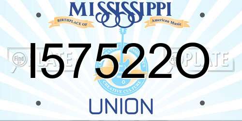 I57522O Mississippi License Plate