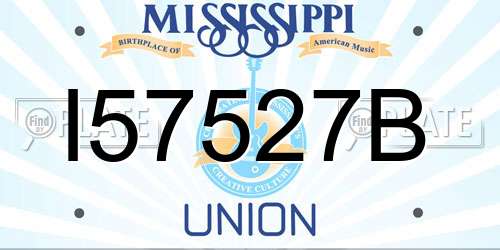 I57527B Mississippi License Plate
