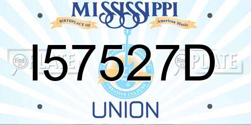 I57527D Mississippi License Plate