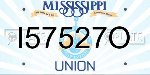 I57527O Mississippi License Plate