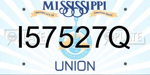 I57527Q Mississippi License Plate