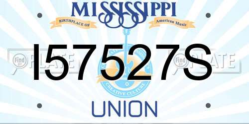 I57527S Mississippi License Plate