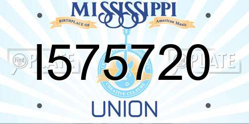 I575720 Mississippi License Plate