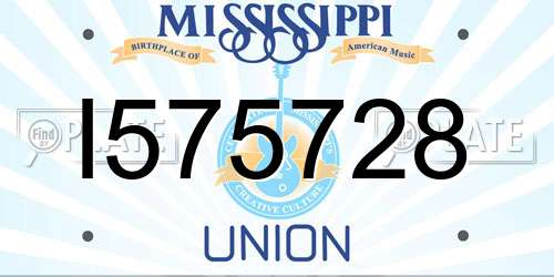 I575728 Mississippi License Plate