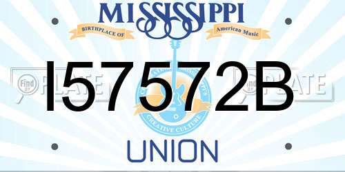 I57572B Mississippi License Plate