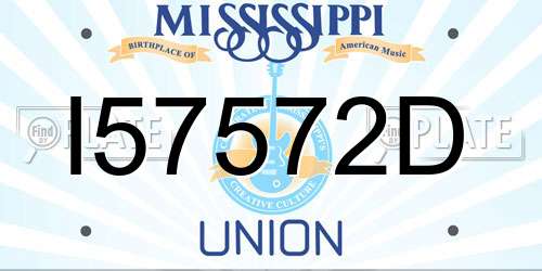 I57572D Mississippi License Plate