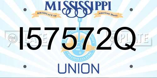 I57572Q Mississippi License Plate