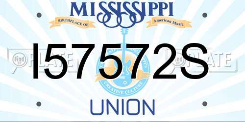 I57572S Mississippi License Plate