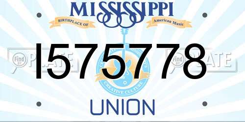 I575778 Mississippi License Plate