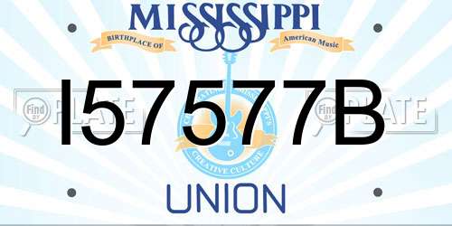 I57577B Mississippi License Plate