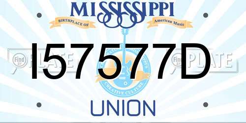 I57577D Mississippi License Plate