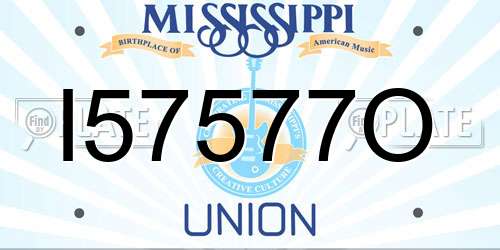 I57577O Mississippi License Plate