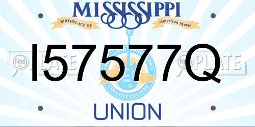 I57577Q Mississippi License Plate