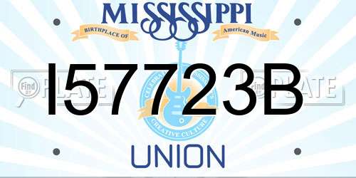I57723B Mississippi License Plate