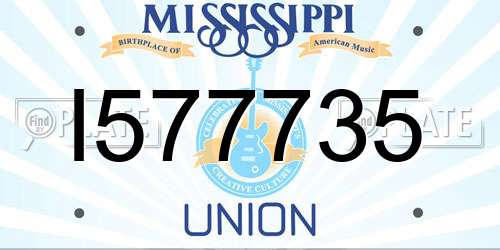 I577735 Mississippi License Plate