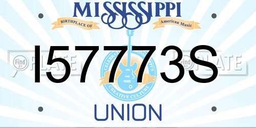 I57773S Mississippi License Plate
