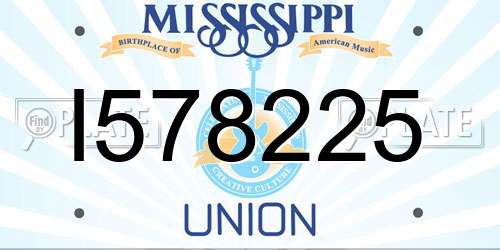 I578225 Mississippi License Plate