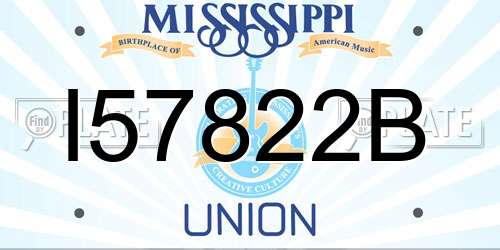 I57822B Mississippi License Plate