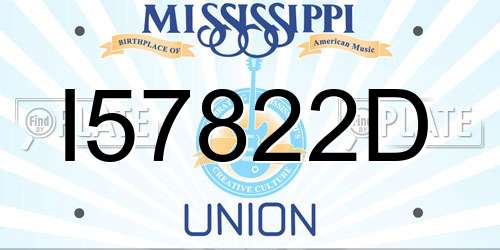 I57822D Mississippi License Plate