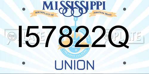 I57822Q Mississippi License Plate