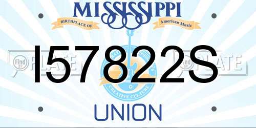 I57822S Mississippi License Plate