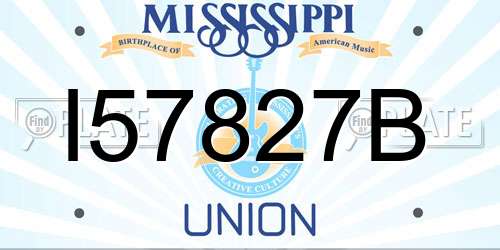 I57827B Mississippi License Plate