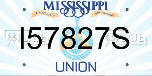 I57827S Mississippi License Plate