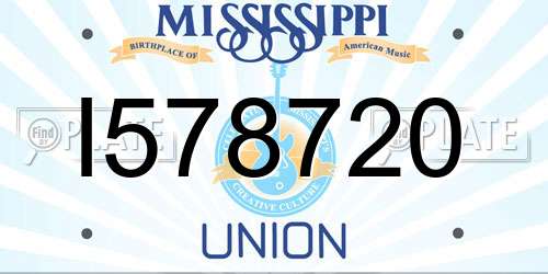 I578720 Mississippi License Plate