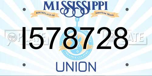 I578728 Mississippi License Plate