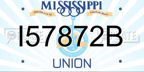 I57872B Mississippi License Plate