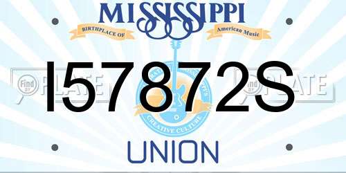 I57872S Mississippi License Plate